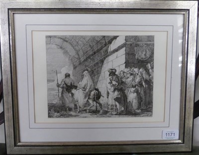 Lot 1171 - By or after Giovanni Domenico Tiepolo (1727-1804) The Flight into Egypt, a black and white...