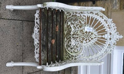 Lot 1305 - A pair of coalbrookdale style garden armchairs