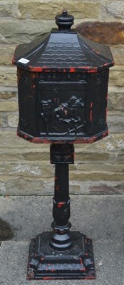 Lot 1308 - A Victorian cast iron postbox