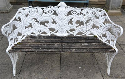 Lot 1311 - A Coalbrookdale style aluminium garden bench