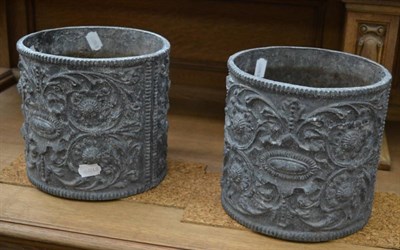 Lot 1319 - Two lead Victorian style planters by Redfield English Fine Leadwork, 22cm by 20cm   Provenance:...