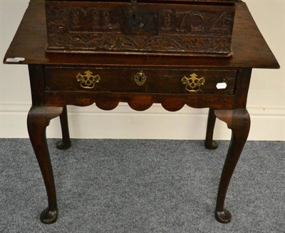 Lot 1340 - An 18th century oak side table