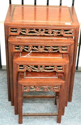 Lot 1361 - A nest of four Chinese hardwood tables