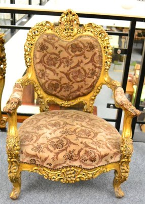 Lot 1365 - A pair of early 20th century gilt composition fauteuils