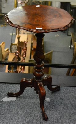 Lot 1371 - #A Victorian walnut tripod table, raised on a spiral turned support