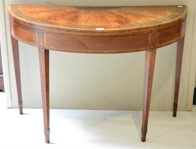 Lot 1421 - A George III satinwood D-shaped foldover card table