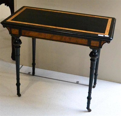 Lot 1429 - Late Victorian ebonised and burr walnut side table