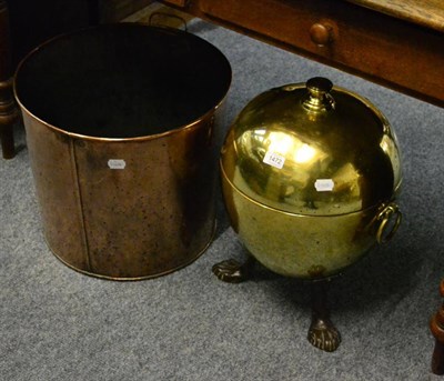 Lot 1472 - A 19th century brass coal bucket and a copper scuttle