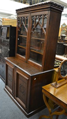 Lot 1485 - A Victorian oak Gothic revival bookcase