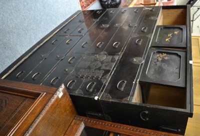 Lot 1488 - A 19th century Japanese lacquer stacking cupboard