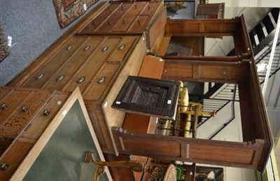 Lot 1489 - Two late 19th century oak bookcase chests