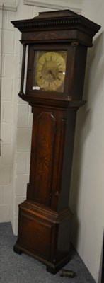 Lot 1492 - An oak thirty hour longcase clock, signed S Lawson, Keighley, circa 1760, flat top pediment,...