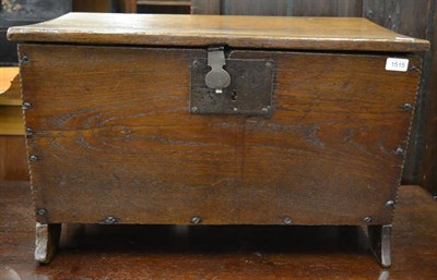 Lot 1515 - #An 18th century oak chest, of plank construction with hinged lid