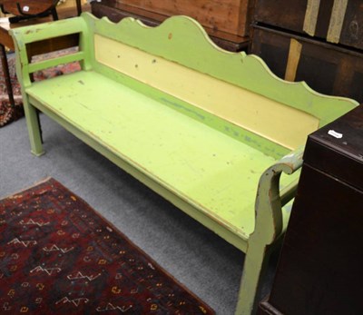 Lot 1524 - A green painted bench