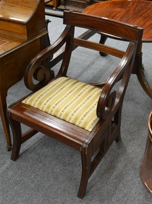 Lot 1537 - A mahogany framed metamorphic library chair/step