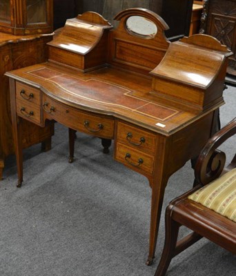 Lot 1538 - Edwardian mahogany and satinwood banded desk