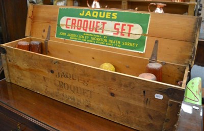 Lot 1544 - A croquet set by Jaques in original pine box