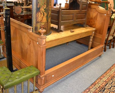 Lot 1565 - Late 19th century Continental walnut 4'6'' bedstead