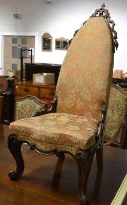 Lot 1570 - A Victorian carved rosewood high back chair