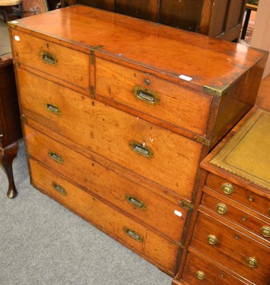 Lot 1577 - Mahogany brass mounted campaign chest