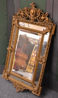 Lot 1599 - A Victorian gilt and gesso marginal mirror