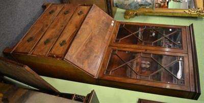 Lot 1612 - A late George III mahogany bureau bookcase