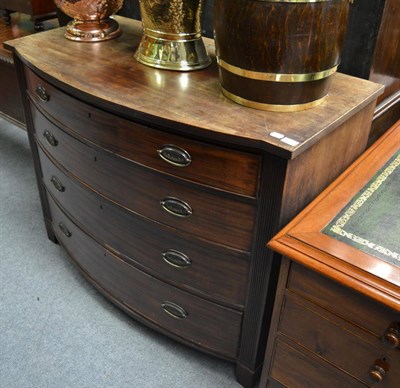 Lot 1639 - ^A late Georgian mahogany bow fronted chest, circa 1830