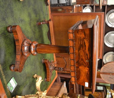 Lot 1649 - #A William IV rosewood teapoy, with mixing bowls and lidded compartments