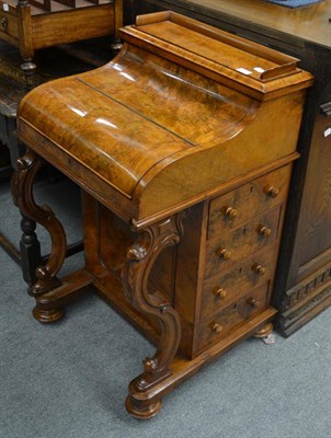 Lot 1650 - #A Victorian figured walnut Davenport