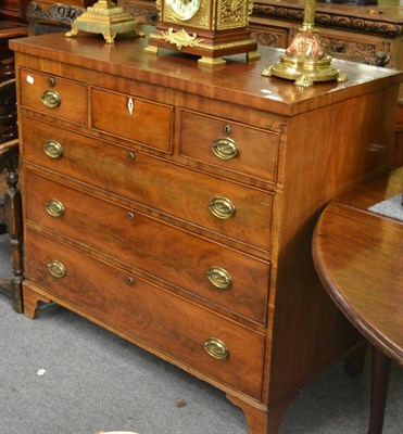 Lot 1671 - George III mahogany six drawer straight fronted chest