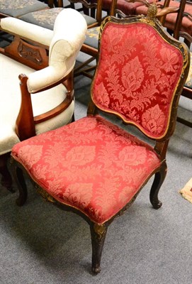 Lot 1693 - A painted Continental chair with gilt decoration and a bishop finial