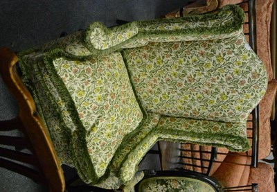 Lot 1701 - A small 18th century upholstered wing armchair