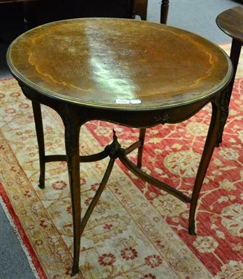 Lot 1705 - A French brass bound inlaid occasional table