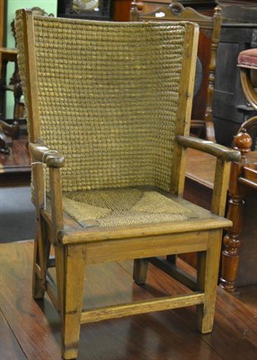 Lot 1726 - A child's Orkney chair, late 19th century makers label (Edinburgh)