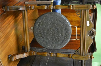 Lot 1737 - An Edwardian oak framed gong