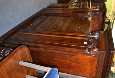 Lot 1742 - An early Victorian wardrobe, the two cupboard doors around five straight fronted drawers