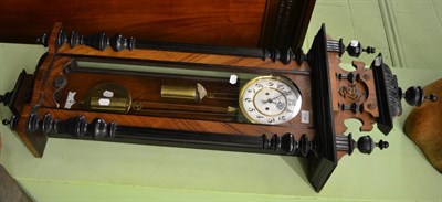 Lot 1748 - A Vienna type striking wall clock, circa 1890, walnut veneered and ebonised case, 6-1/2-inch enamel