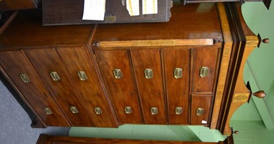 Lot 1753 - A George III mahogany and satinwood chest on chest