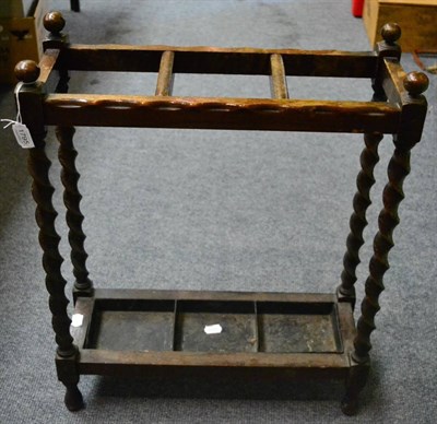 Lot 1795 - An elegant Regency mahogany and gilt metal mounted tripod table, together with an oak barley...