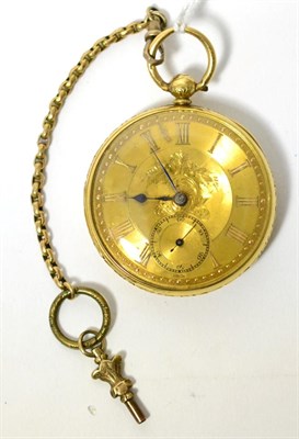 Lot 43 - An 18ct gold open faced pocket watch, signed G. Wilson, Appleby, circa 1850, fusee lever...