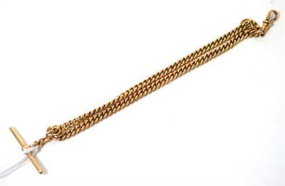 Lot 64 - A 9ct gold double Albert chain, each link stamped 375, 29g