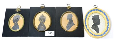 Lot 140 - A silhouette of Richard Granger aged 20, 8cm by 7cm; two similar silhouettes; and another in a...