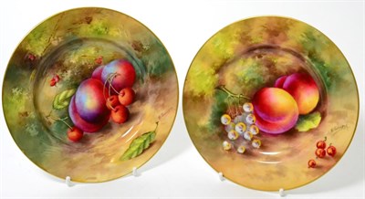 Lot 173 - A pair of Royal Worcester side plates, 1929, painted by Edward Townsend with a still life of fruit