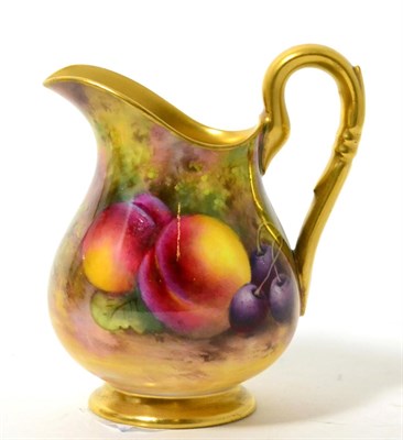 Lot 177 - A Royal Worcester porcelain cream jug, 1926, painted by Edward Townsend with a still life of fruit